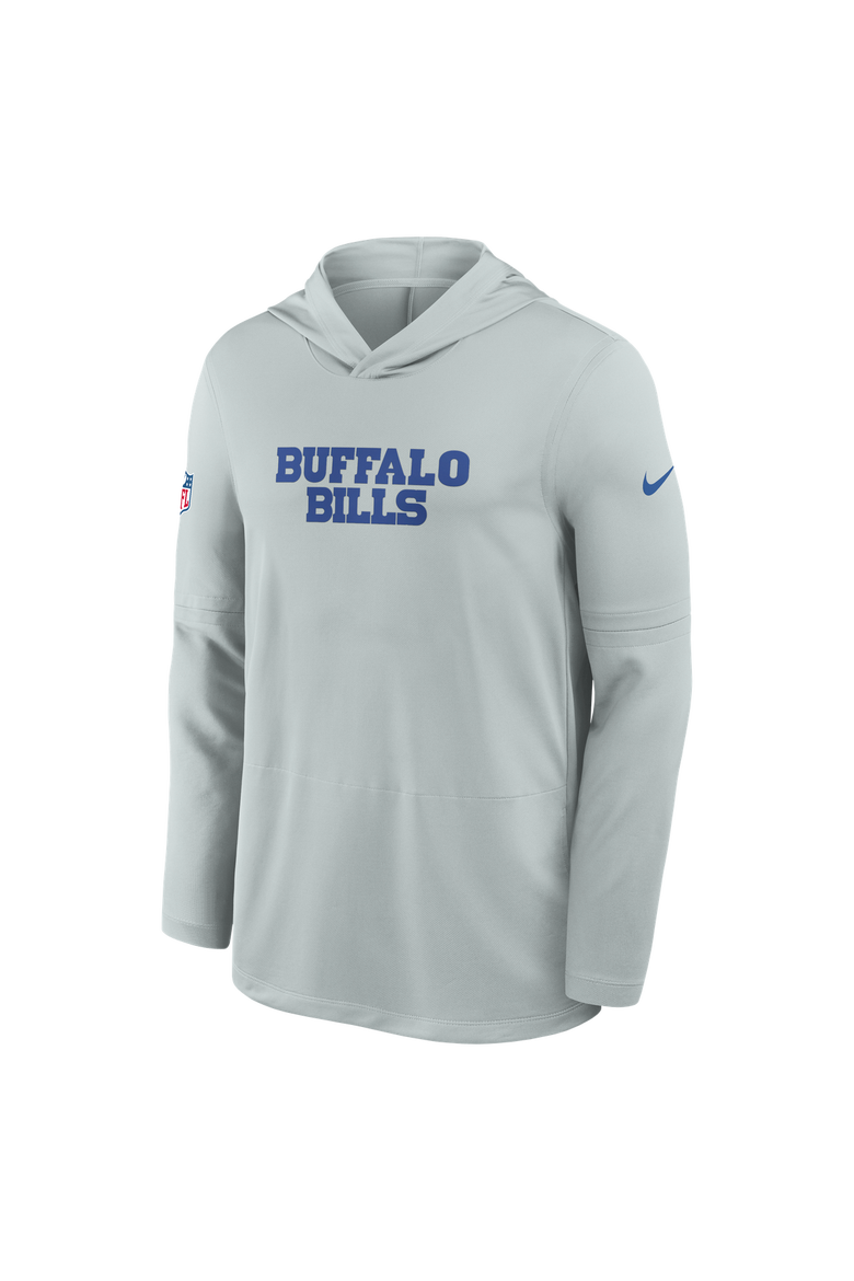 Men's Nike  Silver Buffalo Bills Rivalries Collection Sideline Lightweight Hooded Long Sleeve Top, Alternate, color, Silver