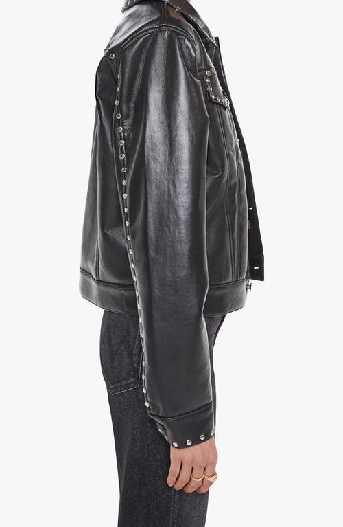 Mother The Bruiser Faux Leather Biker Jacket Black In Black