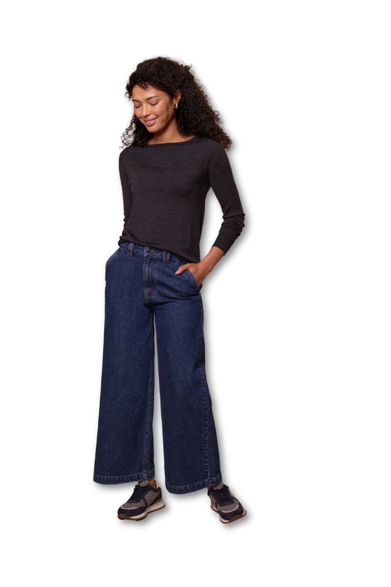 Crop Wide Leg Trousers, Alternate, color, Indigo Mid Wash