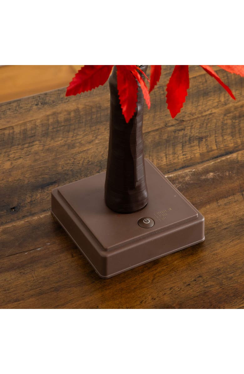 NEARLY NATURAL 2-ft Pre-Lit Red Autumn Maple Artificial Fall Tree with 50 Warm White LED Lights and Detachable Base, Alternate, color, Orange