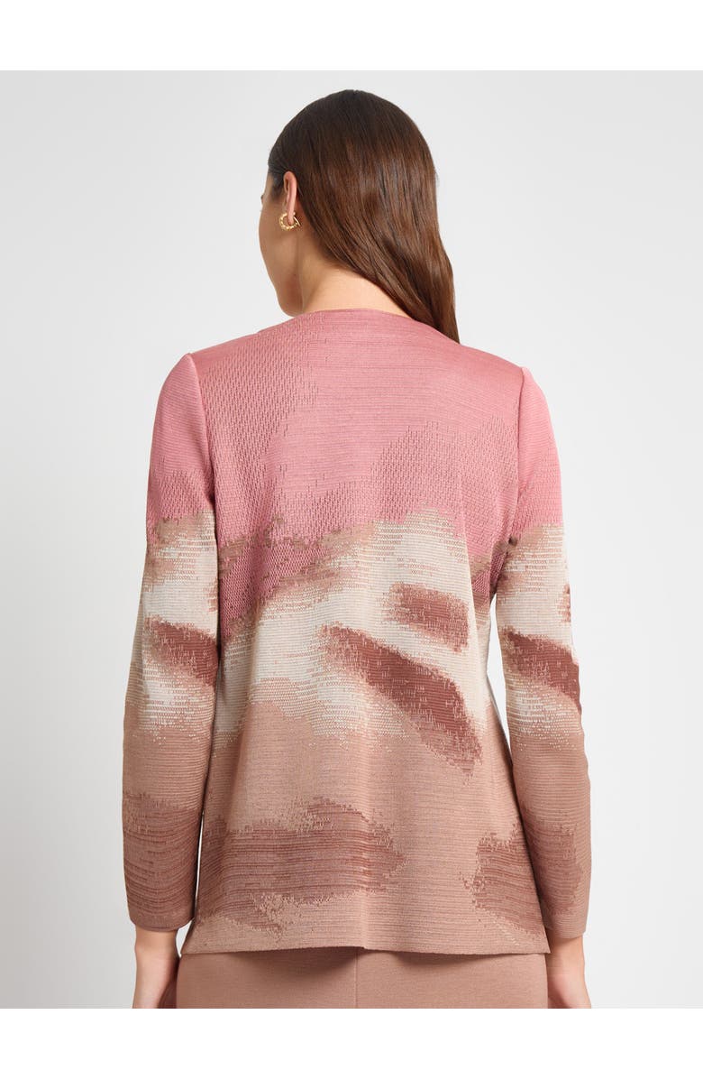 Misook Heritage Landscape Pattern Knit Jacket, Alternate, color, Honey Suckle/Biscotti