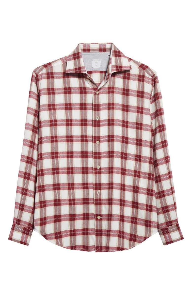 Eleventy Dandy Plaid Button-Up Shirt, Alternate, color, 84 Raspberry