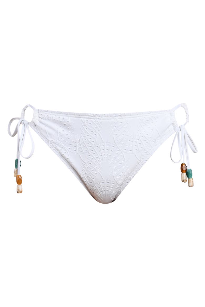Shellbound Side Tie Bikini Bottoms, Alternate, color, WHITE