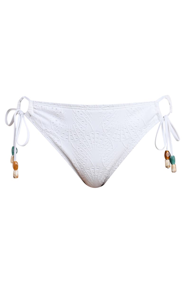 La Blanca Shellbound Side Tie Bikini Bottoms, Alternate, color, White