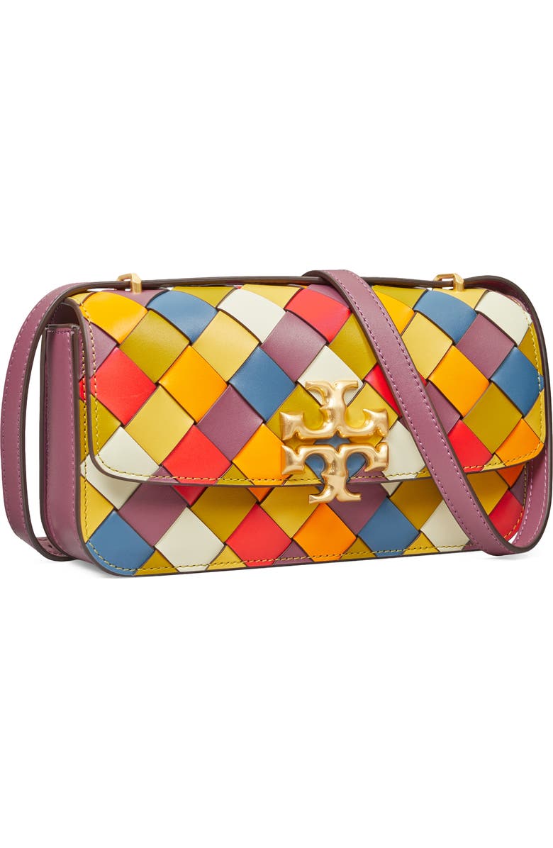 Tory Burch Small Eleanor East/West Woven Leather Convertible Shoulder Bag, Alternate, color,