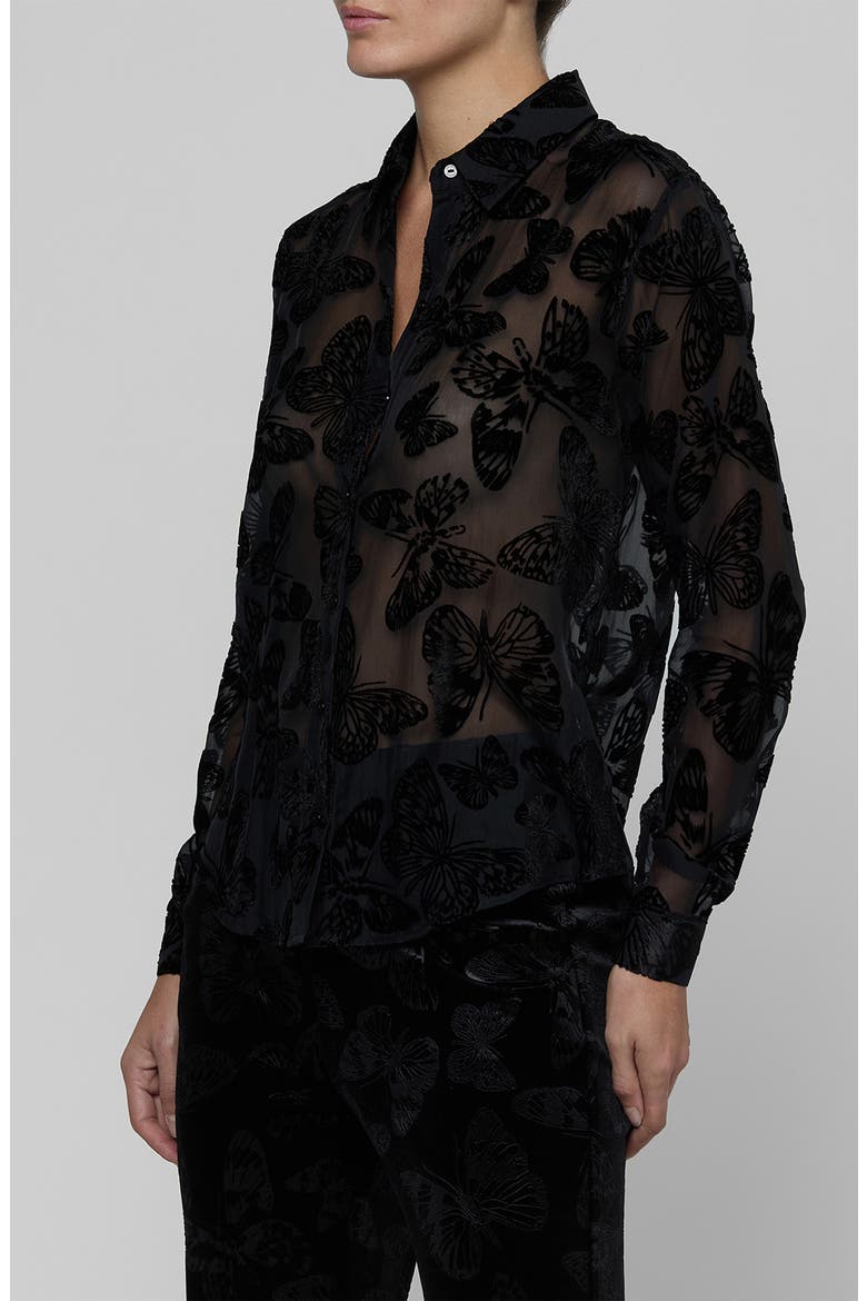 Laurent Butterfly Burnout Shirt, Alternate, color, BLACK BUTTERFLY