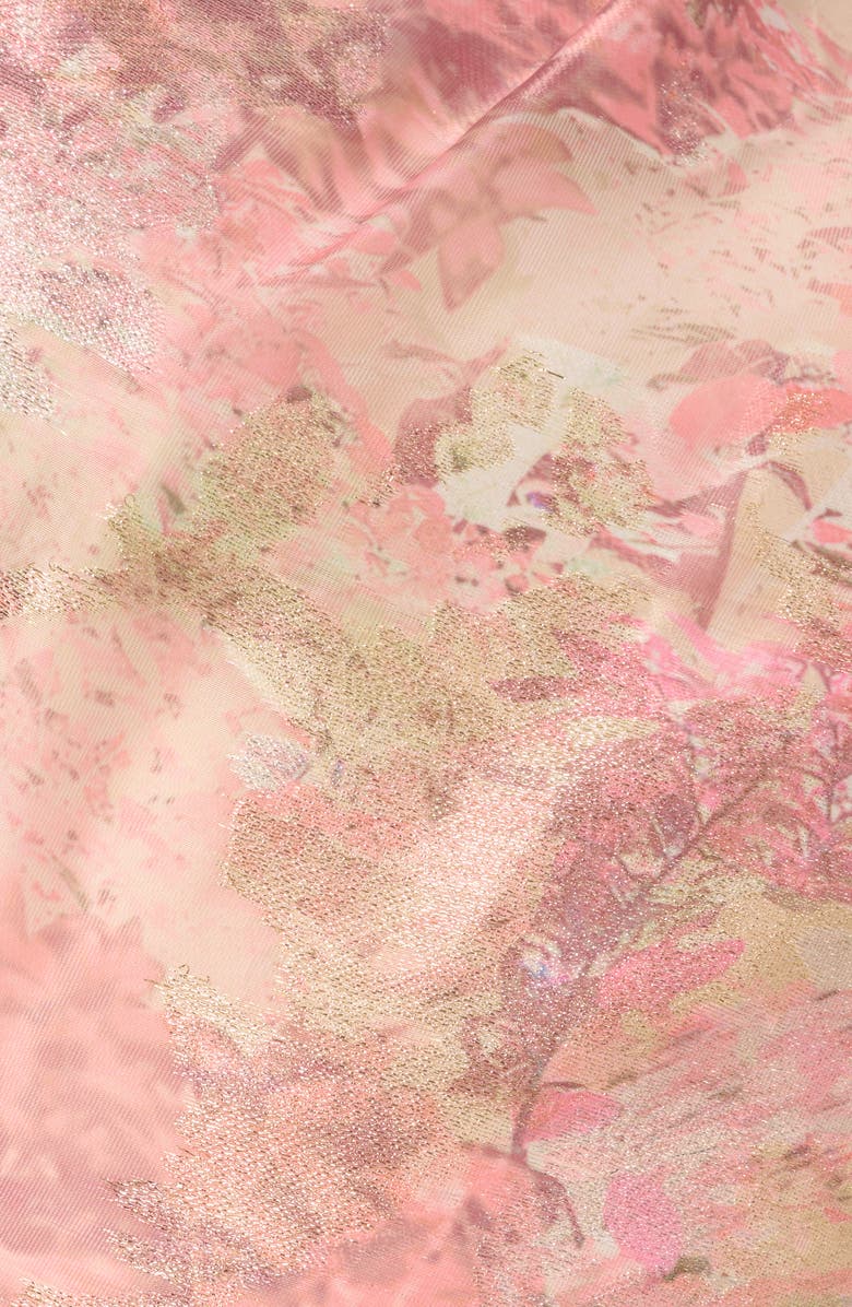 Aidan Mattox Print Jacquard One-Shoulder Gown, Alternate, color, 