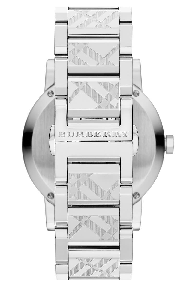Burberry Check Stamped Bracelet Watch, 38mm, Alternate, color,