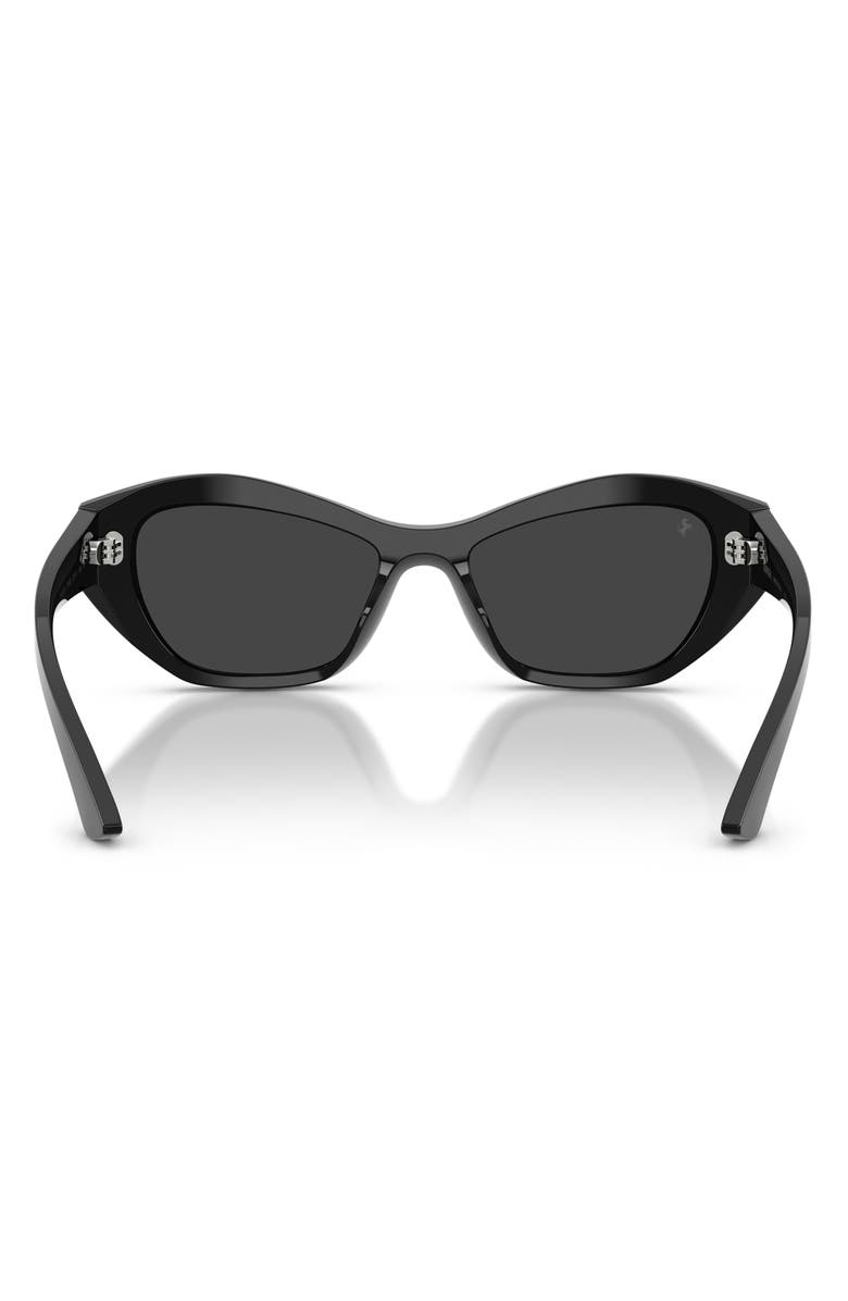 Ferrari 53mm Polarized Cat Eye Sunglasses, Alternate, color, Black Shiny / Polar Black