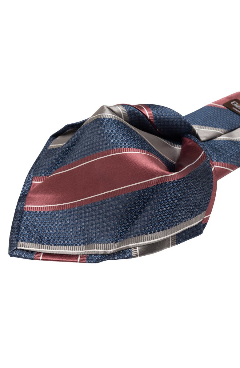 Elizabetta Ferrari - Silk Jacquard Tie for Men, Alternate, color, Navy And Burgundy