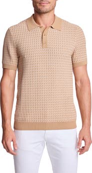 PAISLEY & GRAY Trim Fit Geometric Knit Polo