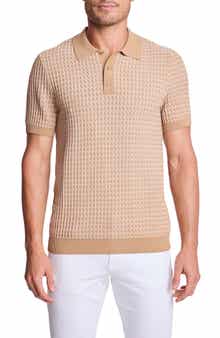 PAISLEY & GRAY Trim Fit Geometric Knit Polo