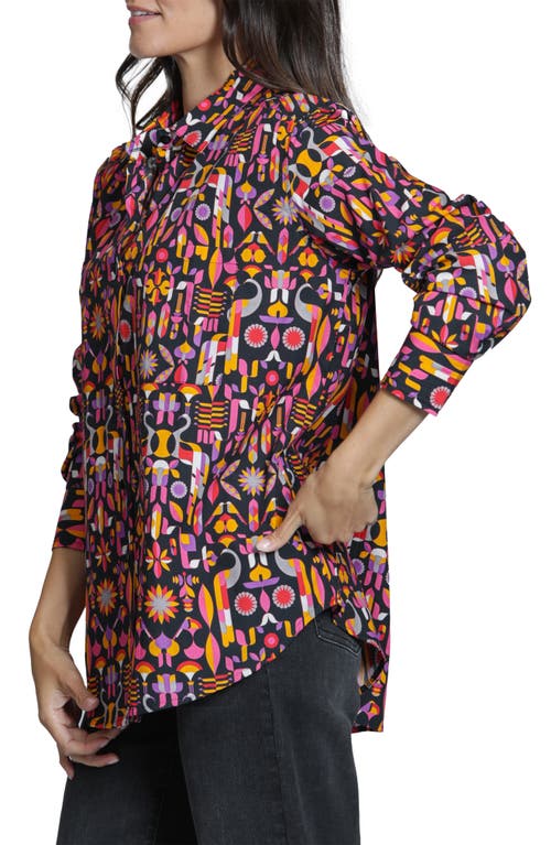 Apny Boyfriend Poplin Button-up Shirt In Multi