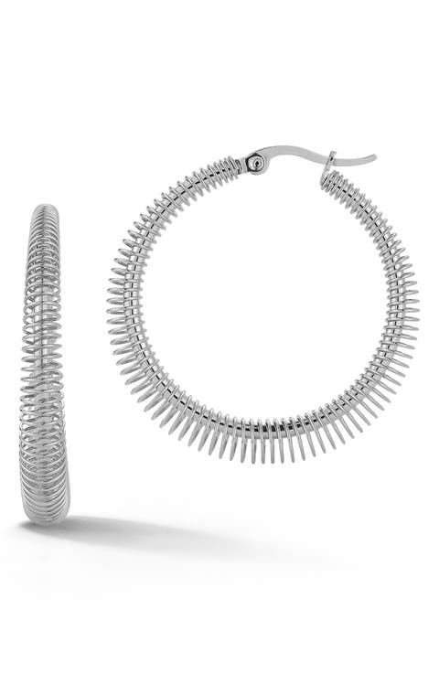 Ribbed Wire Hoop Earrings