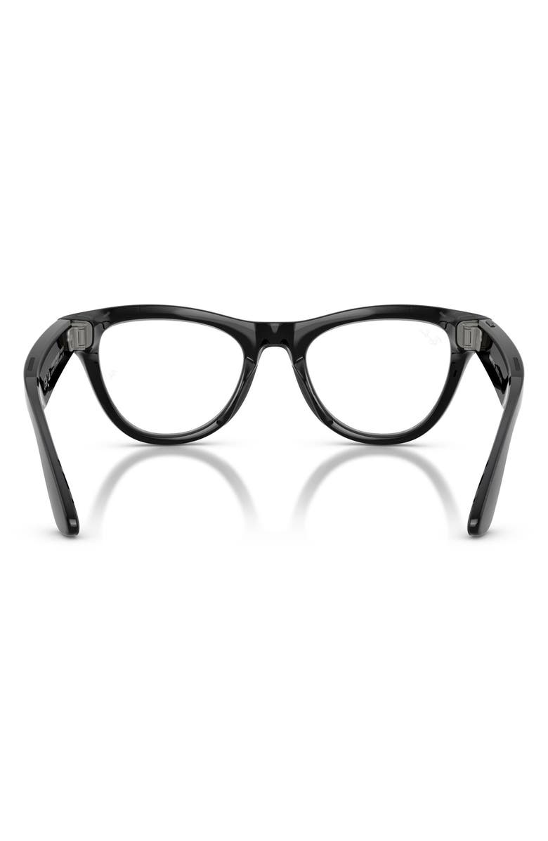 Ray-Ban Meta Skyler Gen 2 52mm Cat Eye AI Sunglasses, Alternate, color, Shiny Black Transitions Green