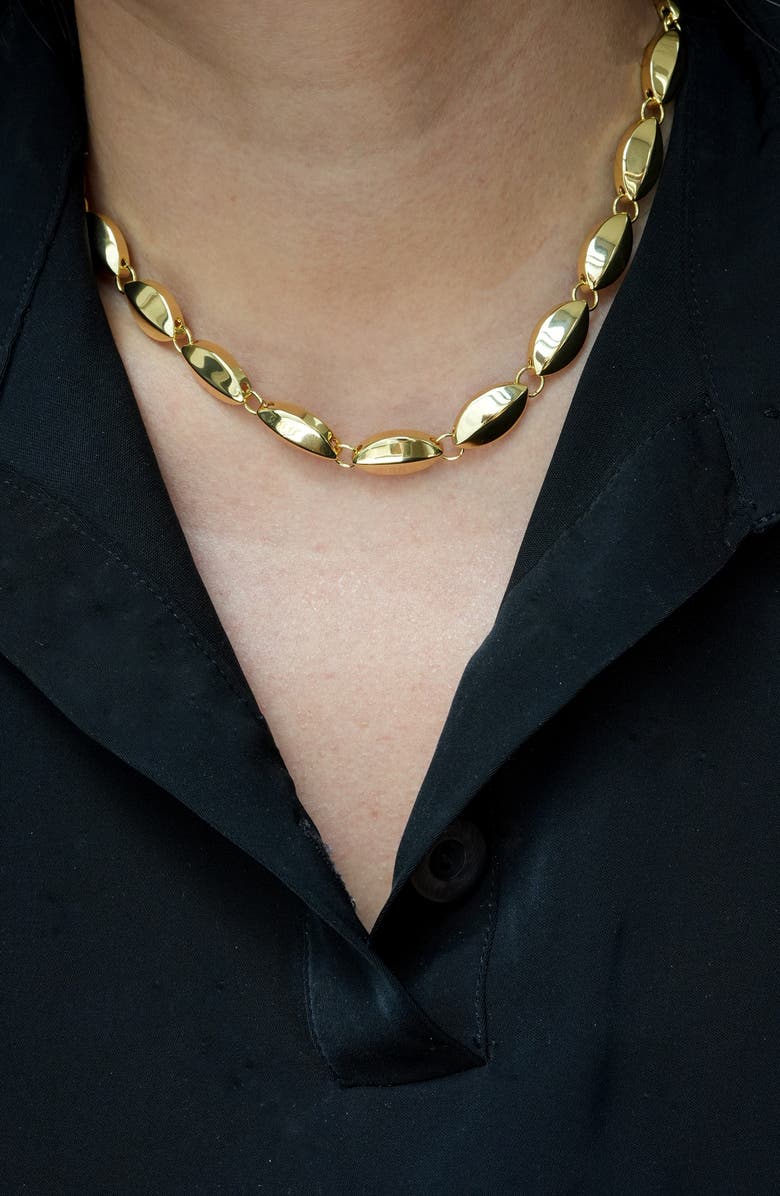 Argento Vivo Sterling Silver Marquee Chain Necklace, Alternate, color, Gold