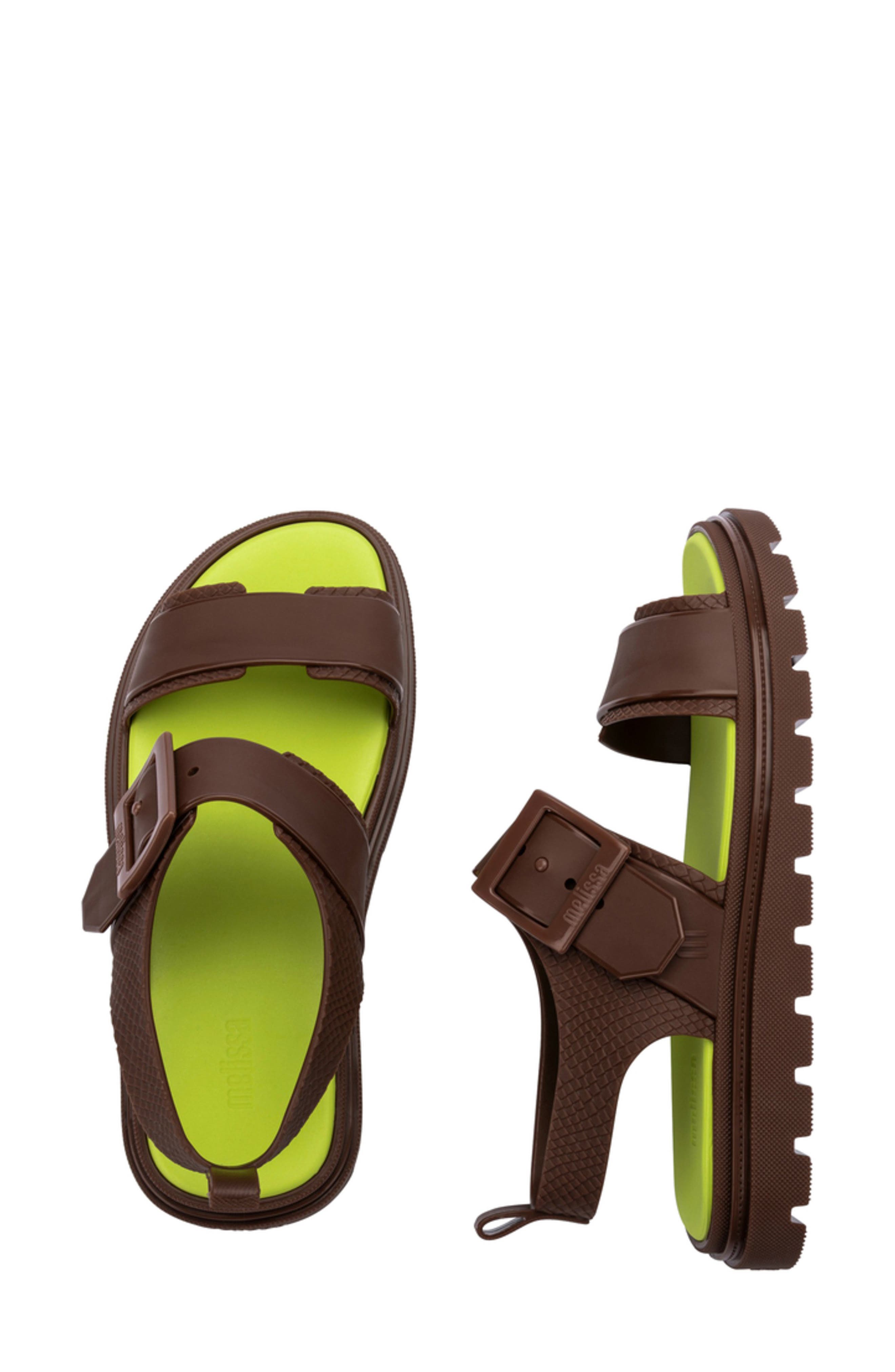 Connection Papete Sandal, Alternate, color, BROWN/ GREEN