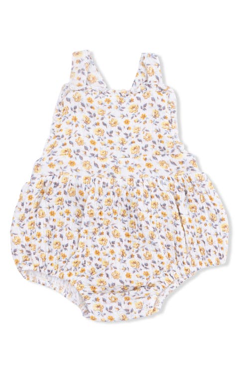 Yellow Country Roses Organic Cotton Muslin Romper