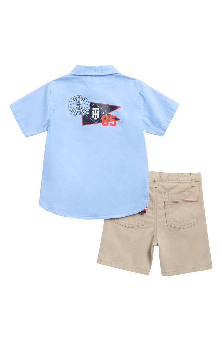 Tommy Hilfiger Short Sleeve Button-Up Shirt & Shorts Set, Alternate, color,
