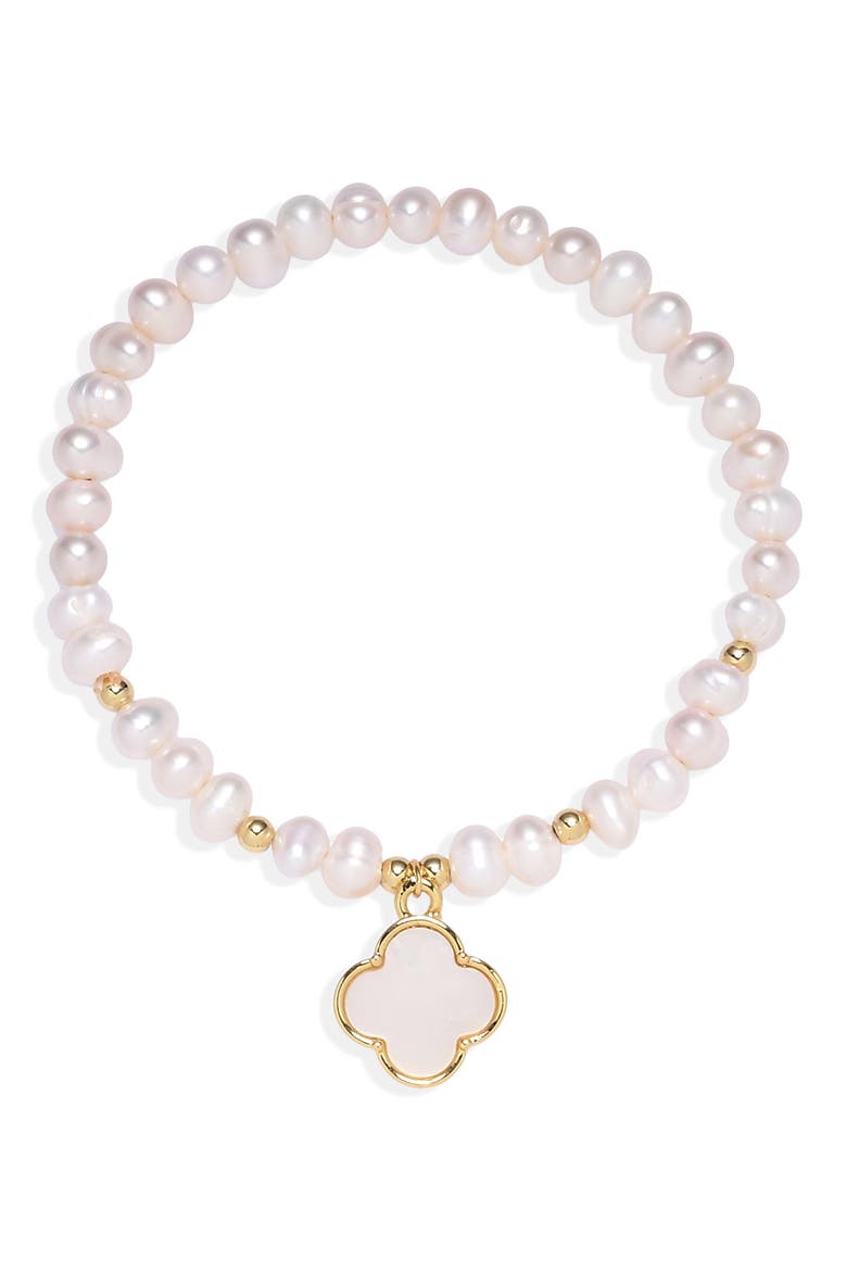 Anastasia Freshwater Pearl Stretch Bracelet, Alternate, color, GOLD