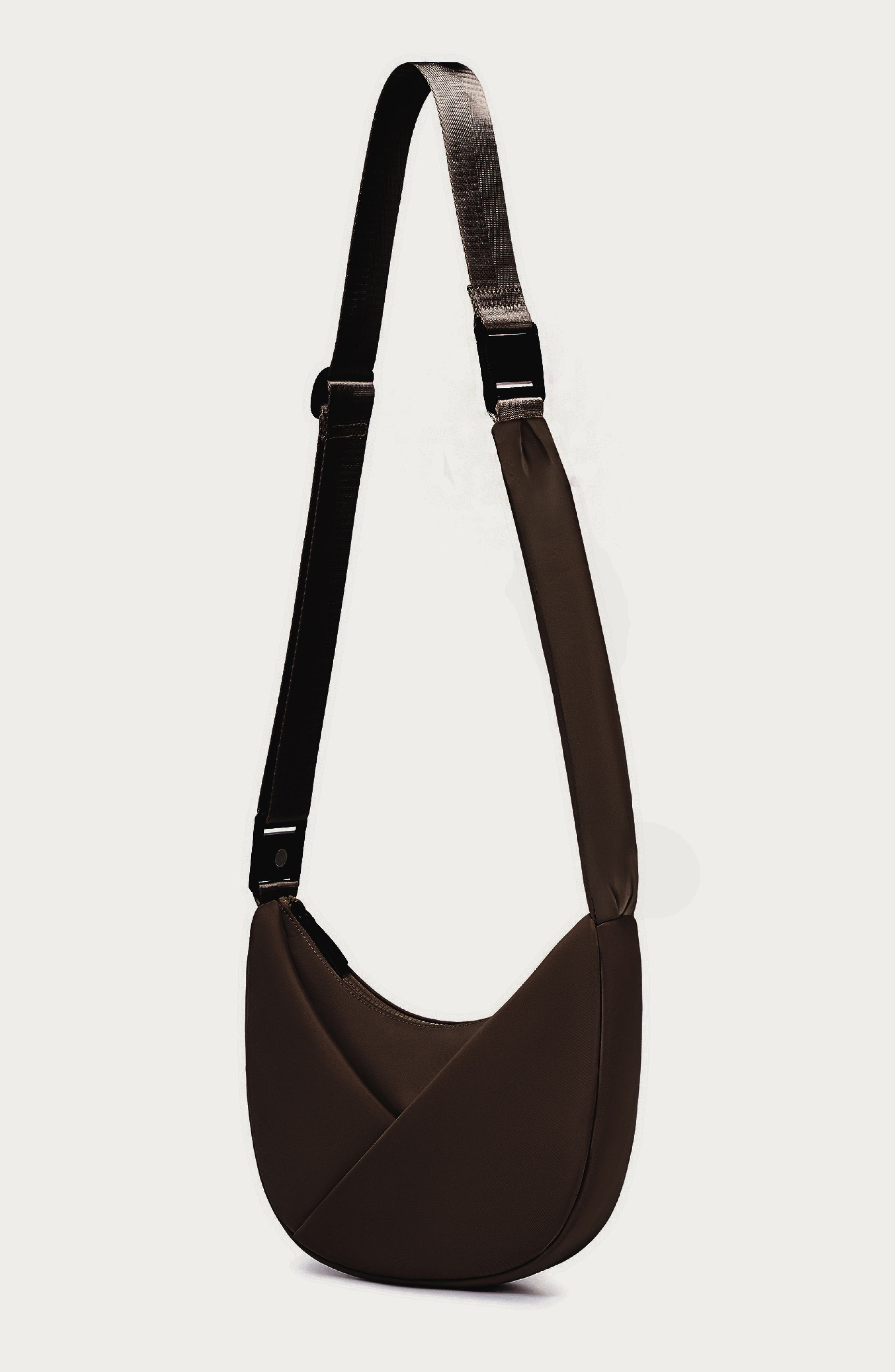 Origami Crescent Handbag Crossbody Bag For Women, Alternate, color, Espresso