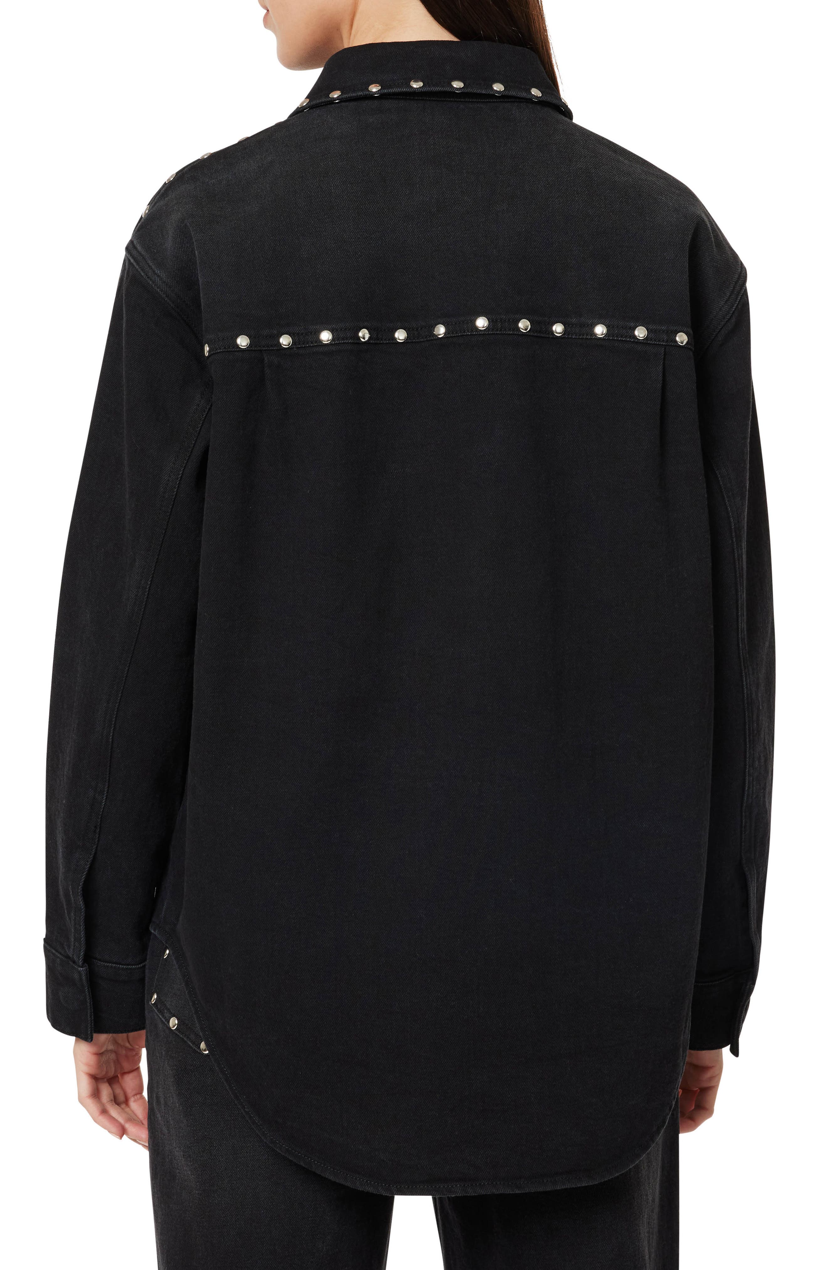 Stud Detail Denim Shirt Jacket - image 2