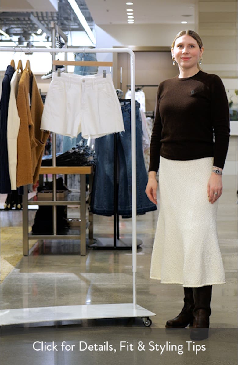 Pleat Front Raw Hem Denim Cutoff Shorts, sales video thumbnail