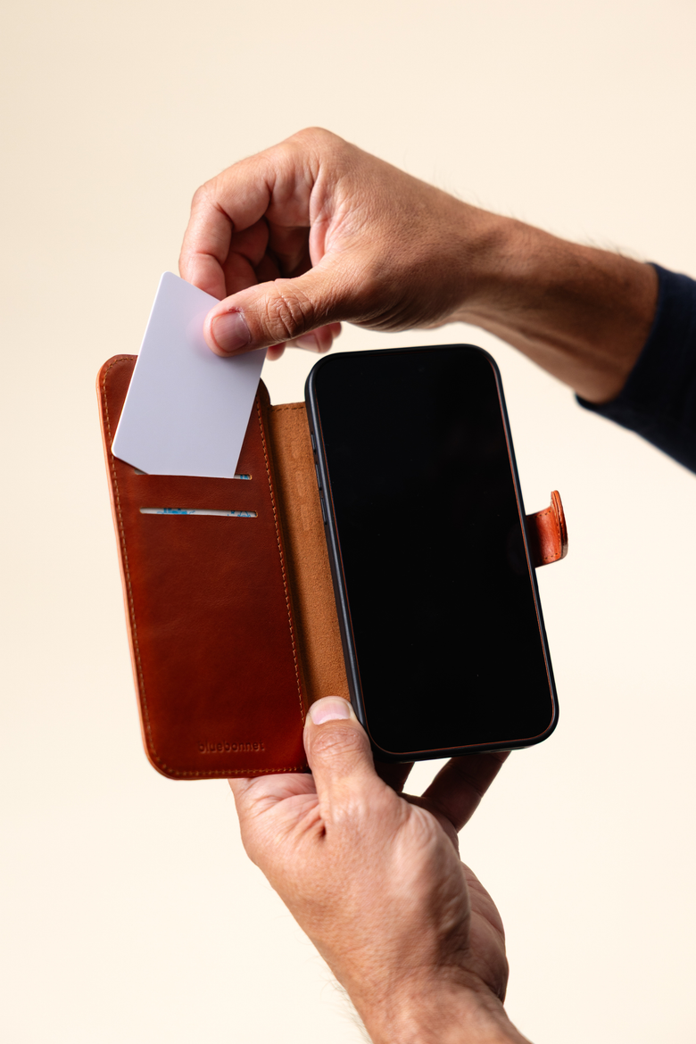The Executive Leather iPhone 17 Pro Max Folio Case, Alternate, color, Tuscan Tan