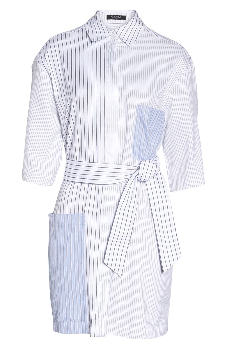 CAARA Leon Multi Stripe Cotton Shirt Dress, Alternate, color, 
