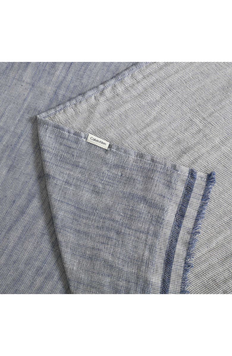 Calvin Klein Fine Weave Linen & Cotton Blend Throw Blanket, Alternate, color, Light / Medium Grey