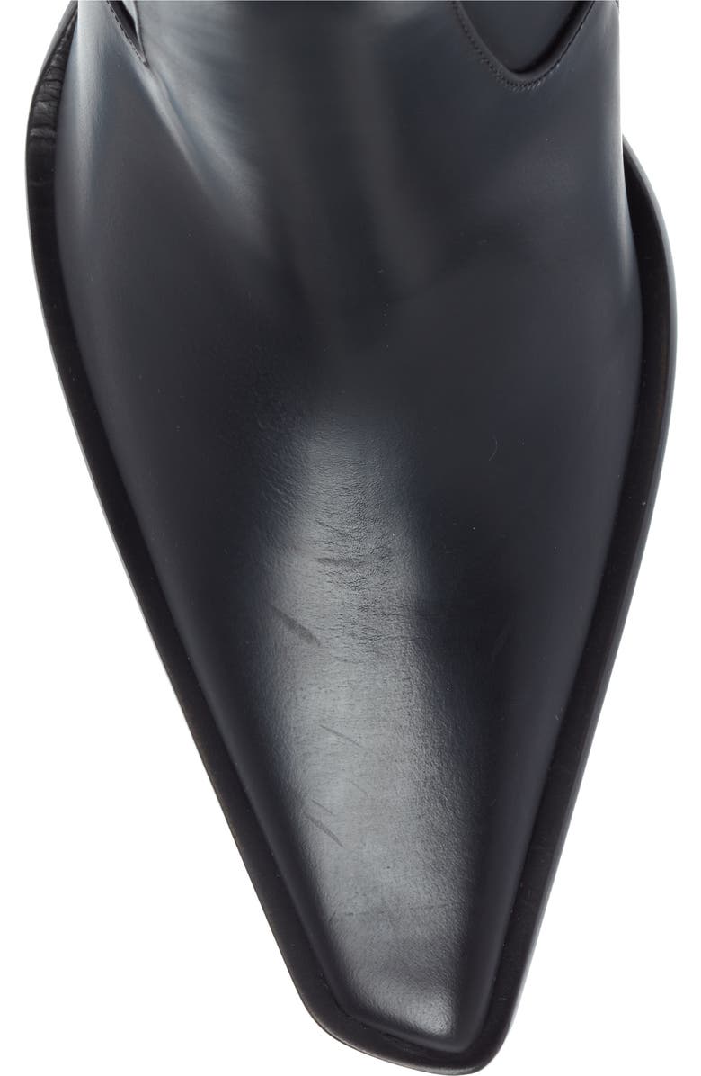 Bottega Veneta Tex Pointed Toe Knee High Boot, Alternate, color, Black Gold