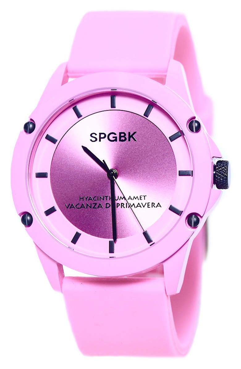 SPGBK Watches Hillendale Silicone Strap Watch, 44mm, Main, color, 