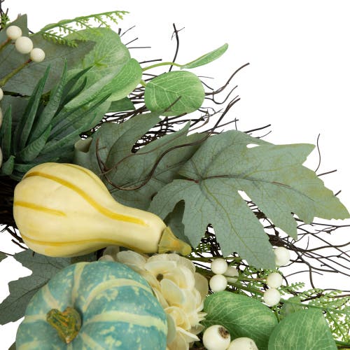 Northlight Pumpkins With Berries Artificial Fall Harvest Wreath In Green