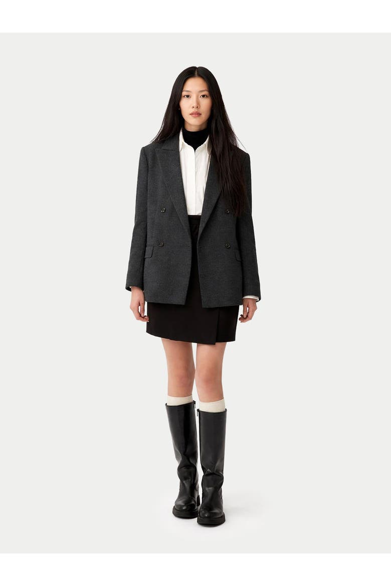 Double-Breasted Cashmere Blazer, Main, color, charcoal