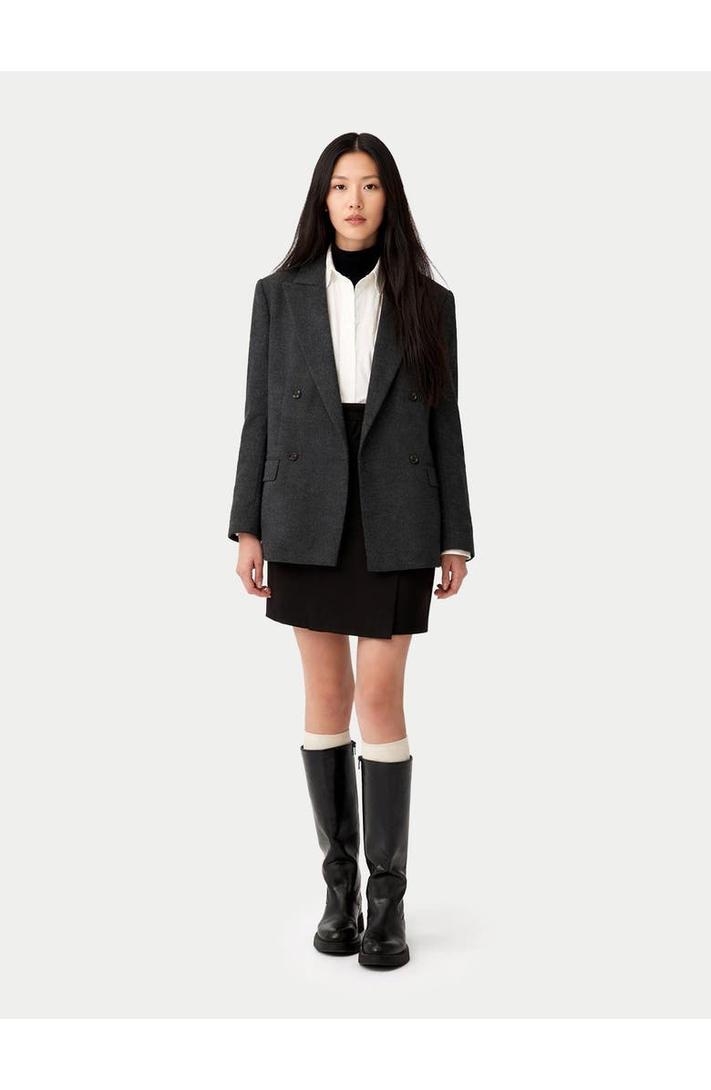 GOBI Mongolian Cashmere Double-Breasted Cashmere Blazer, Main, color, Charcoal