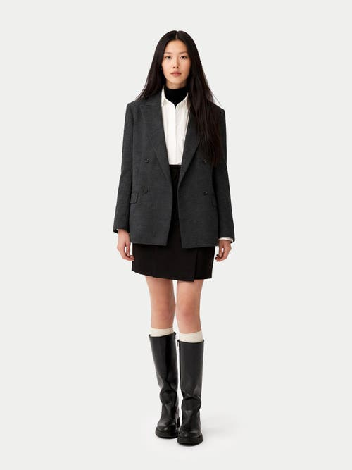 GOBI Mongolian Cashmere Double-Breasted Cashmere Blazer in Charcoal at Nordstrom, Size Medium