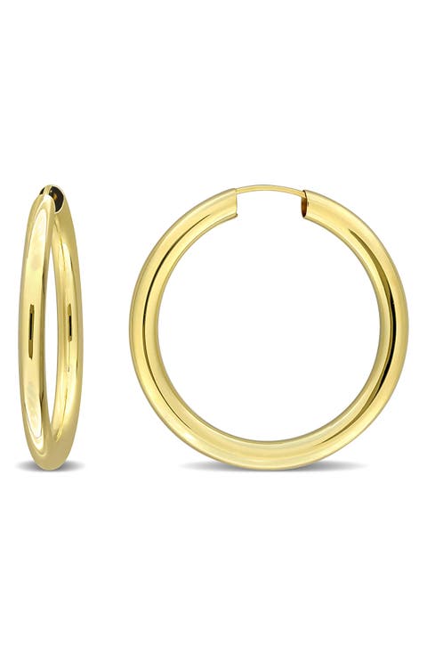 10K Gold Hoop Earrings, 30mm