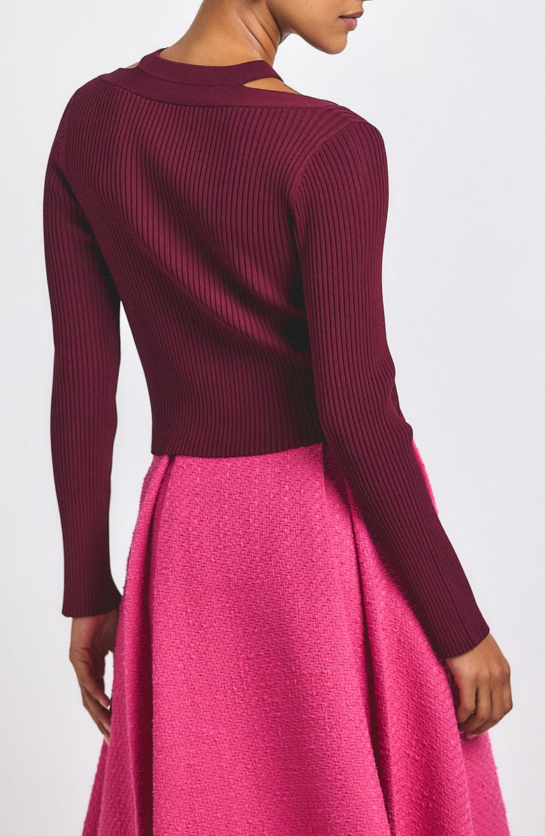 Derek Lam 10 Crosby Lonnie Tank & Cardigan Set, Alternate, color, Bordeaux