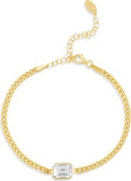 SHYMI Fancy Shape Cubic Zirconia Curb Chain Bracelet