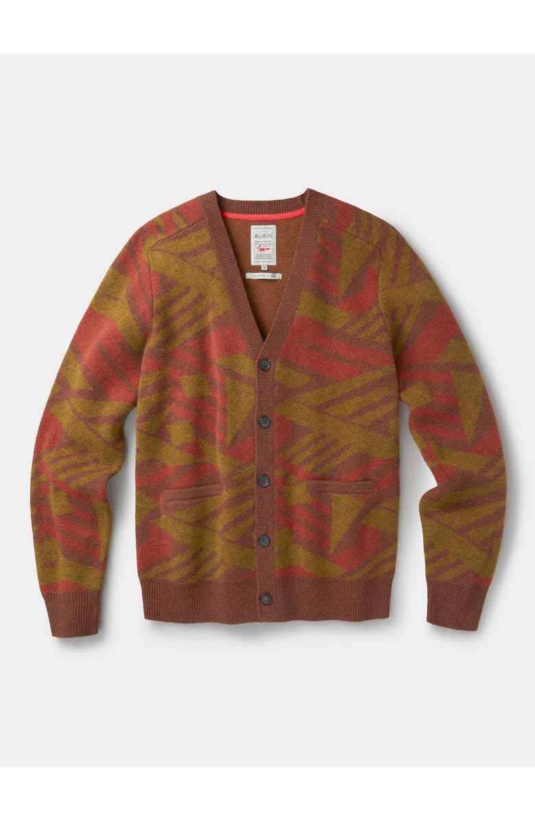 Aubin Blake Wool Cardigan, Alternate, color, Rust Mix