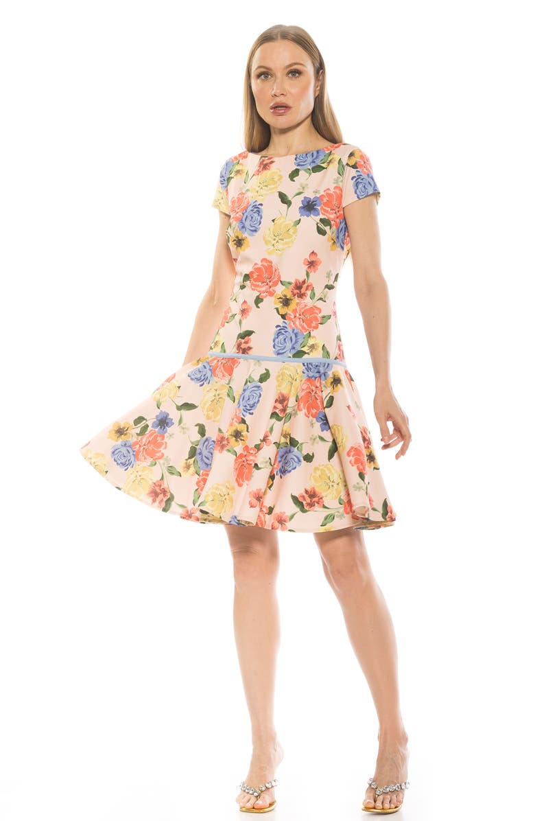 Alexia Admor Drop Waist Dress, Alternate, color, Sand Floral