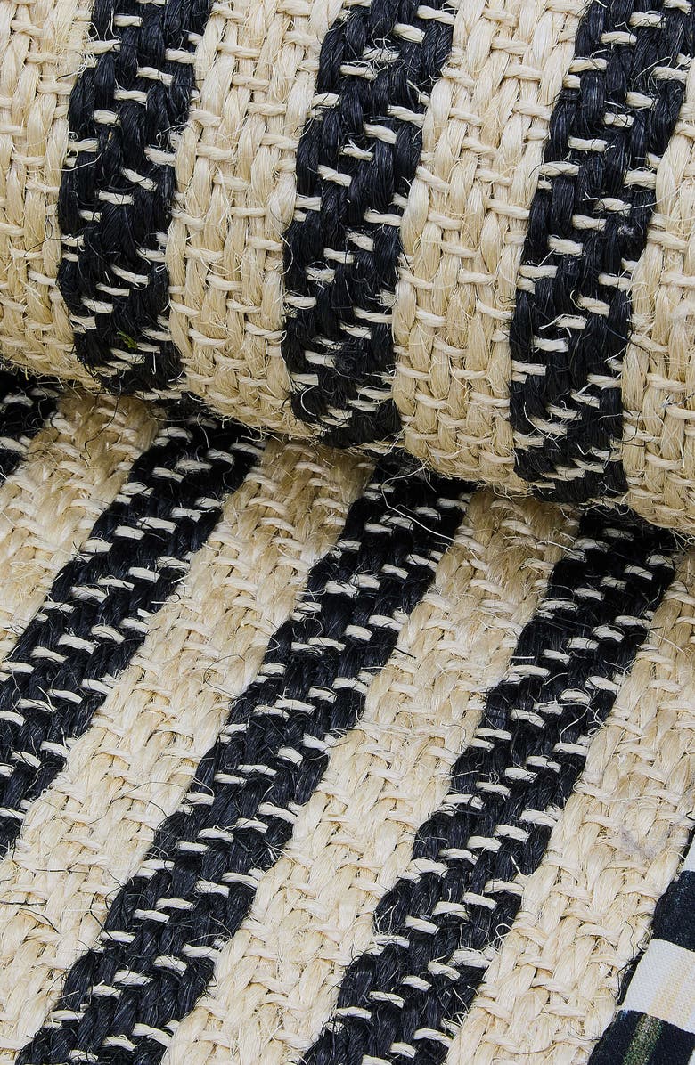 MACKENZIE CHILDS Courtly Check Herringbone Stripe Indoor Rug, Alternate, color, Black
