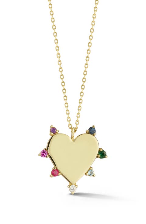 14K Gold Heart Pendant Necklace