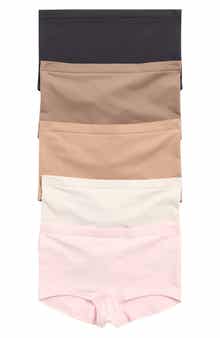 YOGALICIOUS Soft Smoothing Seamless 5-Pack Assorted Boyshorts