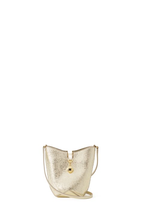 Catch By Lanvin Nano Bucket Bag In Metallic Leather