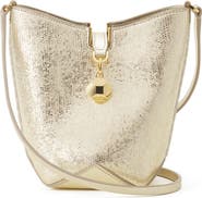 Lanvin Catch By Lanvin Nano Bucket Bag In Metallic Leather