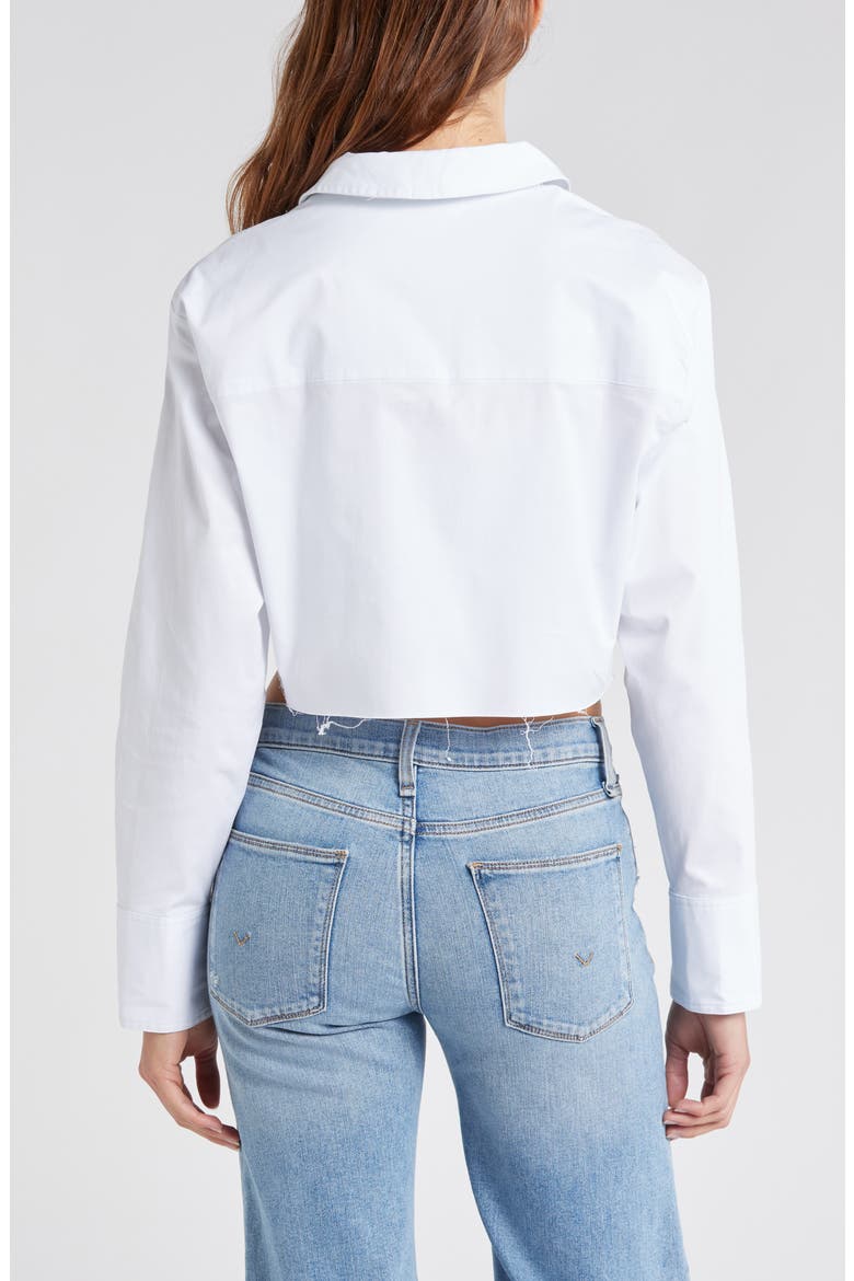 Crop Button-Up Shirt, Alternate, color, WHITE