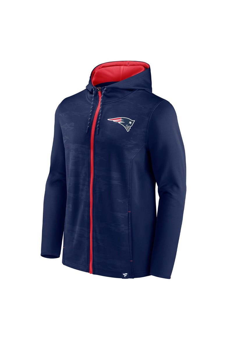Men's Fanatics Navy/Red New England Patriots Ball Carrier Full-Zip Hoodie, Alternate, color, Navy