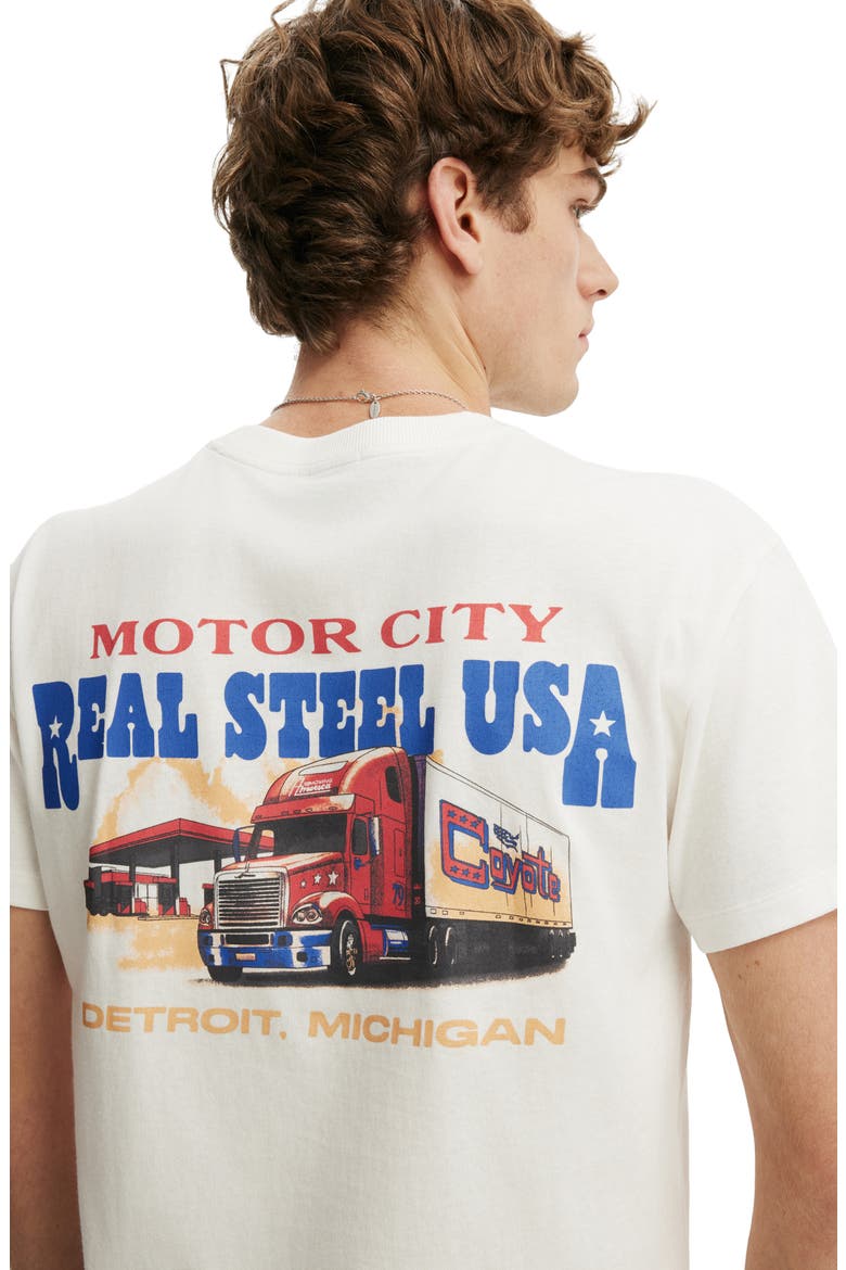 Men's Fitted Graphic T-Shirt, Alternate, color, Vintage White  Real Steel