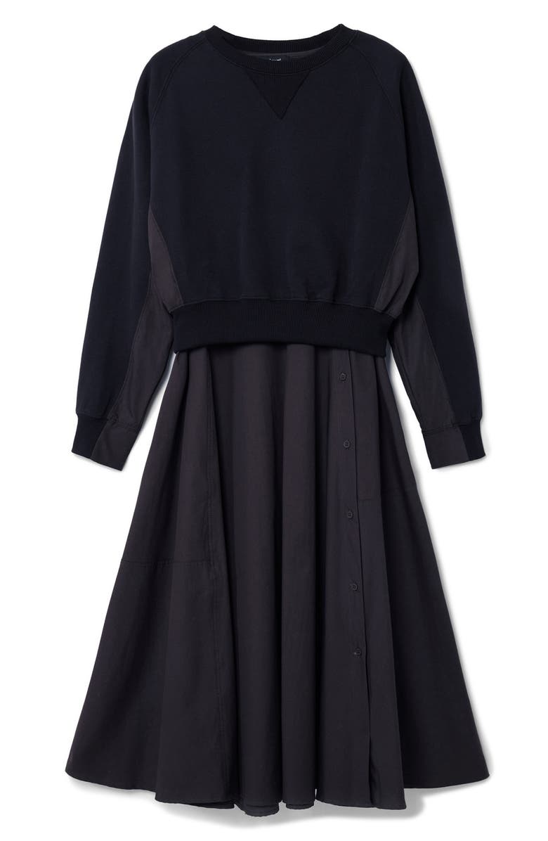 Desigual Oklahoma Two-Piece Mixed Media Sweatshirt & Sleeveless Fit & Flare Dress, Alternate, color,